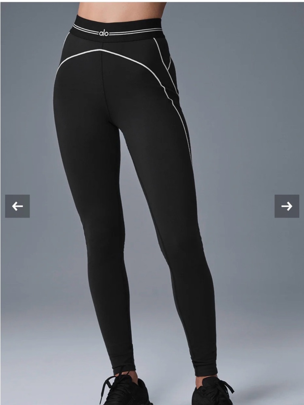 Alo Airbrush High-Waist Heart Throb Legging Size Medium Black And White
